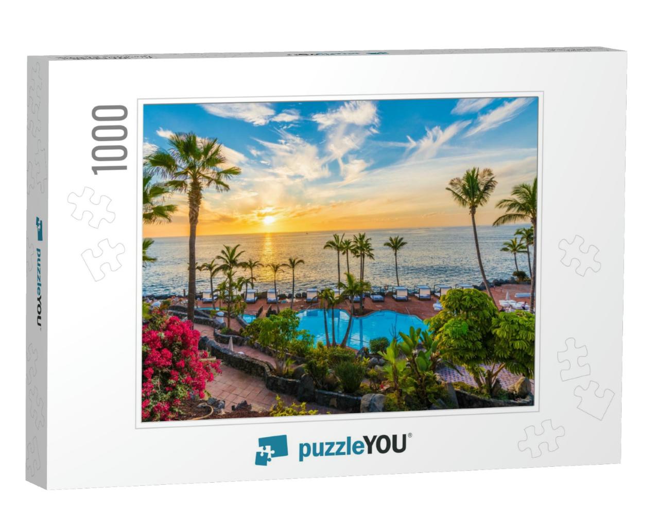 Sunset on the Adeje Coast, Tenerife, Spain... Jigsaw Puzzle with 1000 pieces