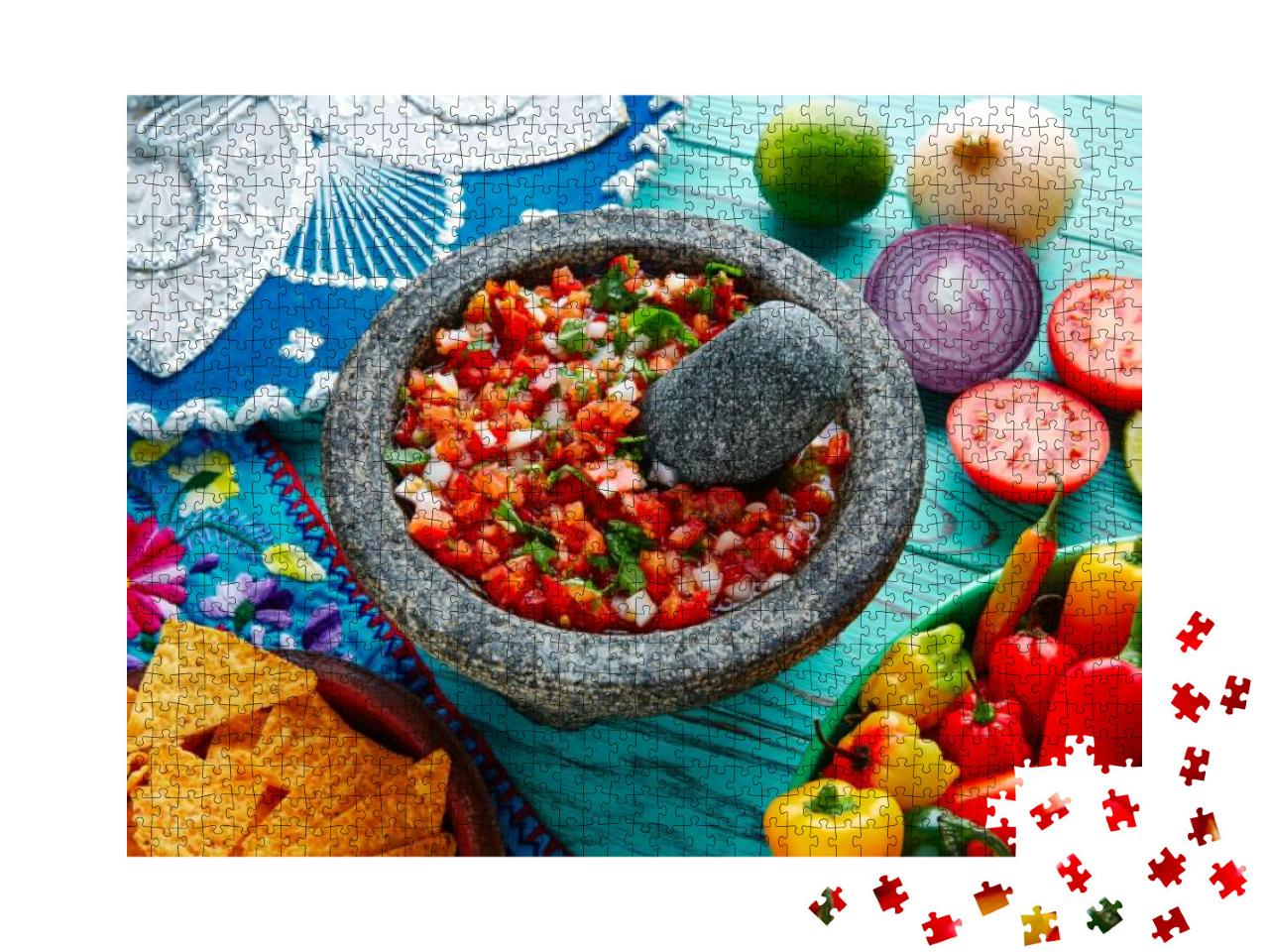 Pico De Gallo Sauce from Mexico with Tomato Cilantro & On... Jigsaw Puzzle with 1000 pieces