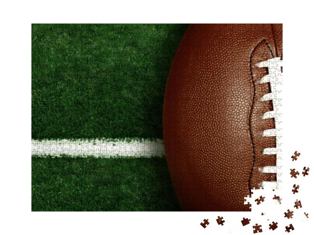 American football on football field background Jigsaw Puzzle with 1000 pieces