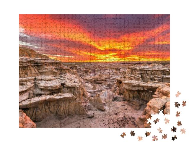 Bisti/De-Na-Zin Wilderness, New Mexico, USA At Valley of D... Jigsaw Puzzle with 1000 pieces
