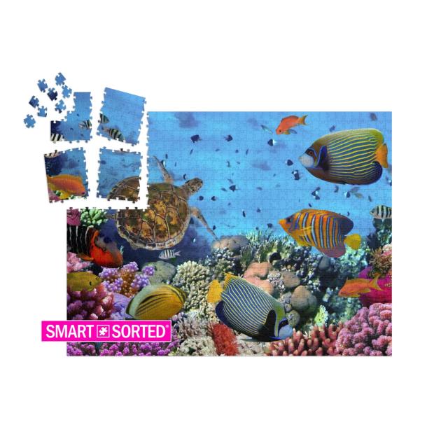 Colorful Coral Reef with Many Fishes & Sea Turtle... | SMART SORTED® | Jigsaw Puzzle with 1000 pieces