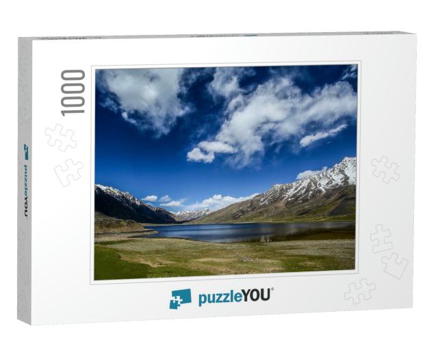 A Beautiful Lake in the Shandur Valley... Jigsaw Puzzle with 1000 pieces