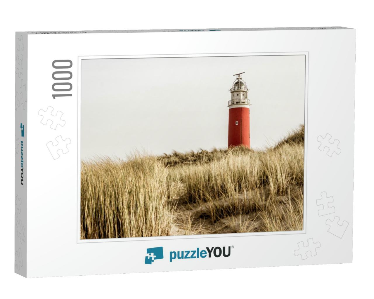 Famous Red Lighthouse of the Dutch Island Texel, the Neth... Jigsaw Puzzle with 1000 pieces