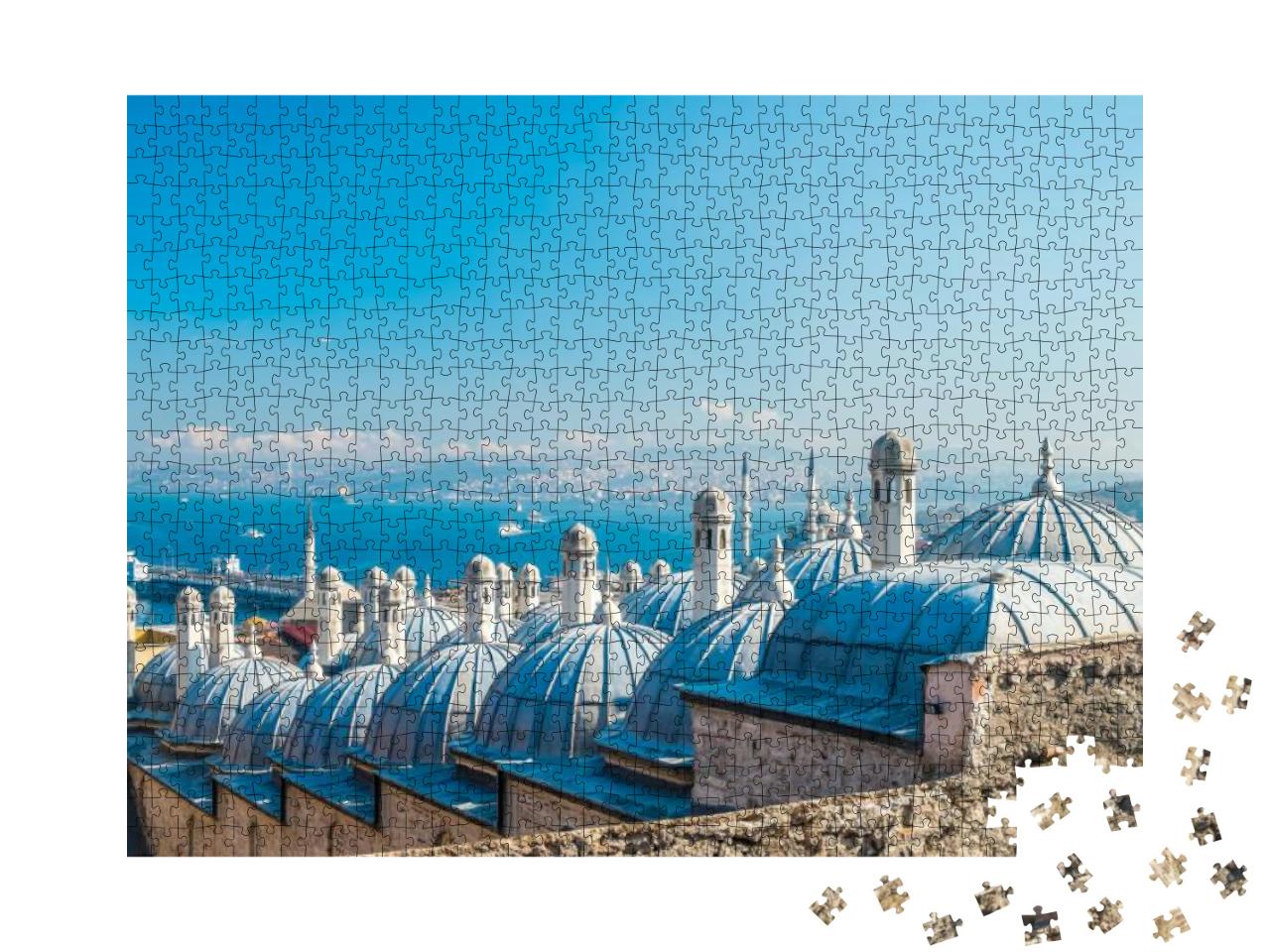 The Beautiful Suleymaniye Mosque in Istanbul, Turkey... Jigsaw Puzzle with 1000 pieces