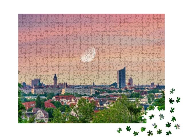 Panoramic View Over Leipzig, Saxony, Germany... Jigsaw Puzzle with 1000 pieces