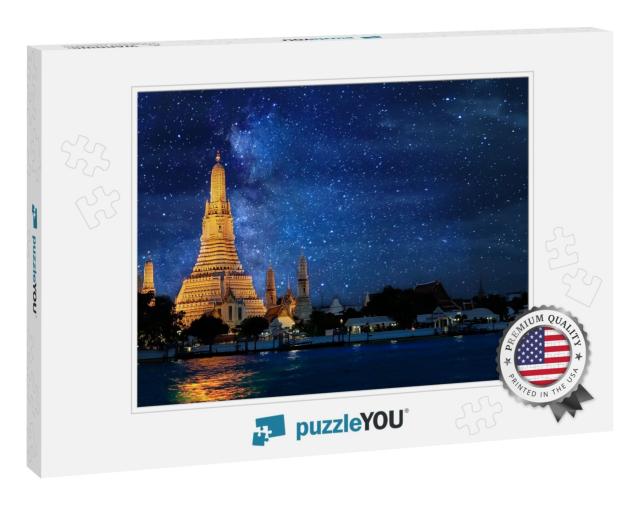 Night Time View of Wat Arun Temple in Bangkok Thailand &... Jigsaw Puzzle