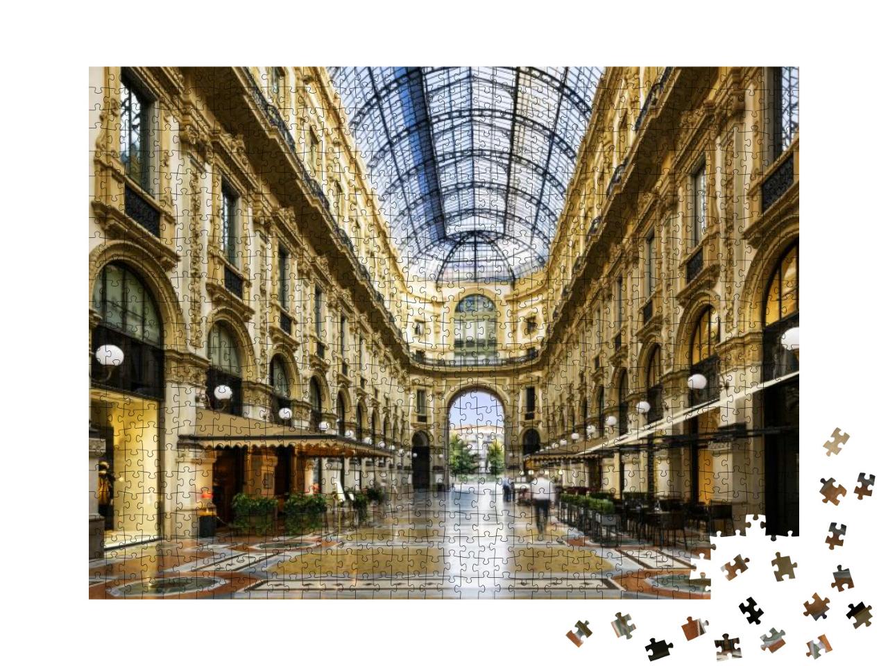 Glass Dome of Galleria Vittorio Emanuele in Milan, Italy... Jigsaw Puzzle with 1000 pieces