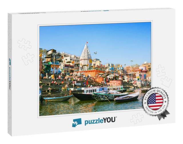 View to Prayag Ghat on the Sacred River Ganges At Uttar P... Jigsaw Puzzle