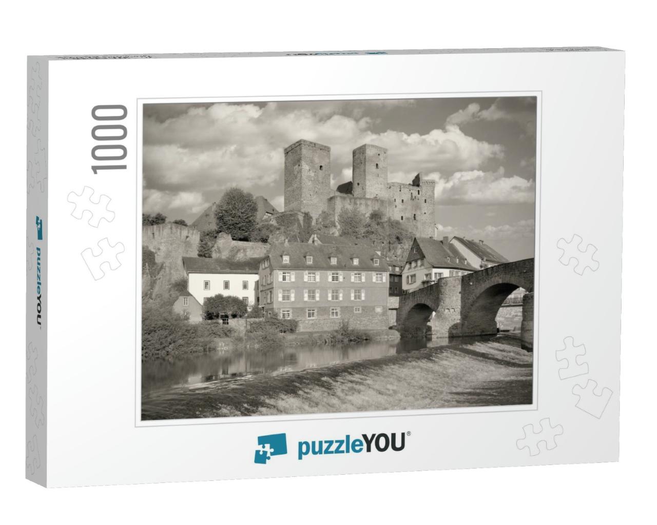 Medieval Village of Runkel At River Lahn, Westerwald, Hes... Jigsaw Puzzle with 1000 pieces