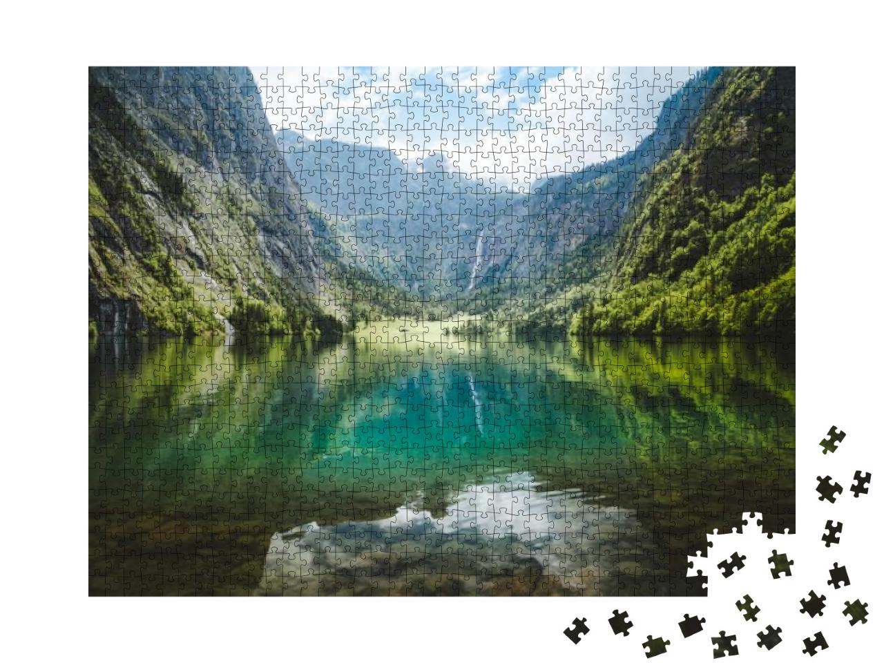 Scenic Panoramic View of Idyllic Lake Obersee in the Bava... Jigsaw Puzzle with 1000 pieces