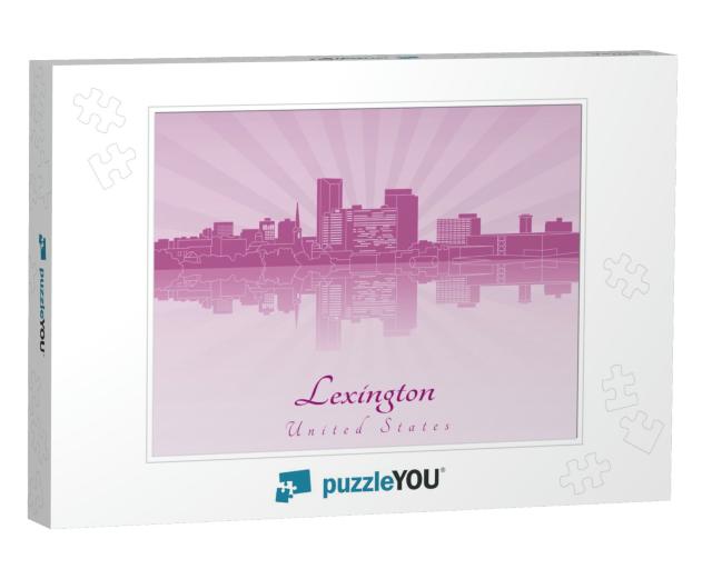 Lexington Skyline in Purple Radiant Orchid in Editable Ve... Jigsaw Puzzle