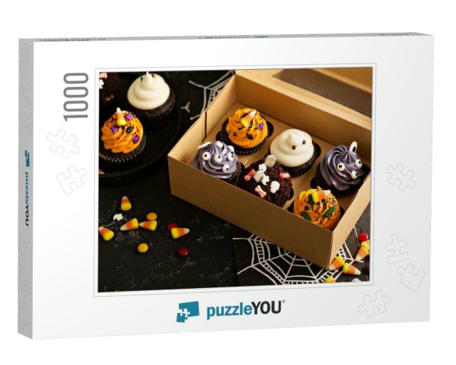 Set of Festive Halloween Cupcakes & Treats Decorated with... Jigsaw Puzzle with 1000 pieces