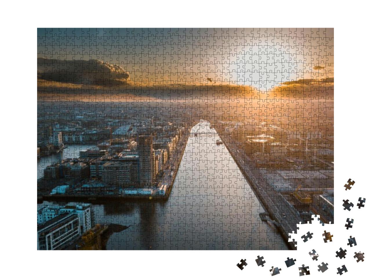 Sunset in Dublin, Drone Photography... Jigsaw Puzzle with 1000 pieces