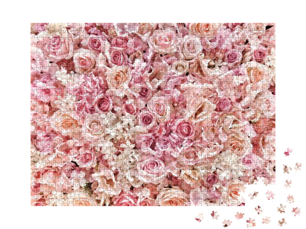Beautiful Summer Flowers as Background. Blossoming Delica... Jigsaw Puzzle with 1000 pieces