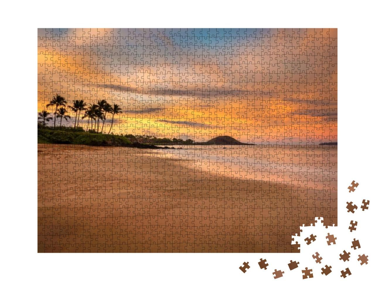 Fiery Sunrise from Secret Beach, Maui, Hawaii... Jigsaw Puzzle with 1000 pieces