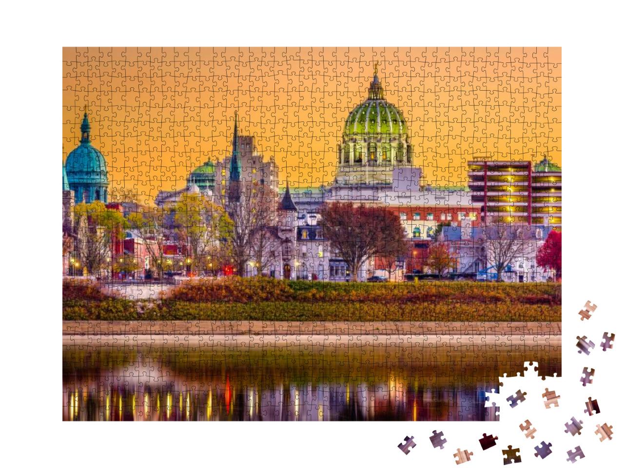 Harrisburg, Pennsylvania, USA Downtown Skyline on the Susq... Jigsaw Puzzle with 1000 pieces