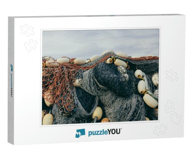Pile Commercial Fish Nets & Gill Nets, Fishermen's Termin... Jigsaw Puzzle