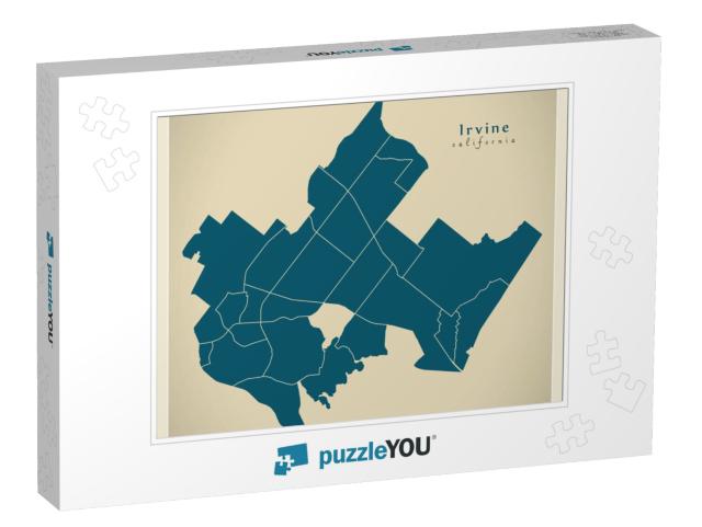 Modern City Map - Irvine California City of the USA with N... Jigsaw Puzzle