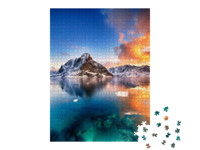 Beautiful Sunrise in Norway - Lofotens... Jigsaw Puzzle with 1000 pieces