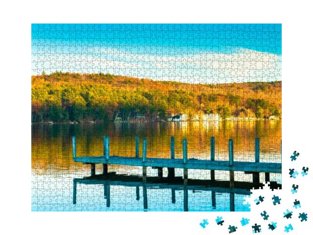 A Pier on a Quite Lake... Jigsaw Puzzle with 1000 pieces