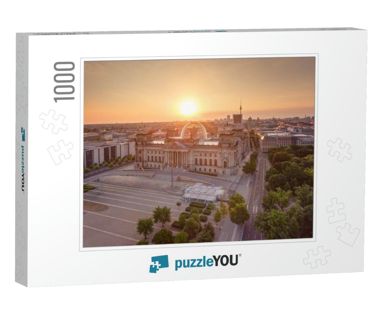 Berlin Sunrise City Skyline At Reichstag, Berlin, Germany... Jigsaw Puzzle with 1000 pieces