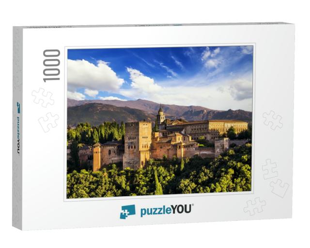 Ancient Arabic Fortress of Alhambra, Granada, Spain... Jigsaw Puzzle with 1000 pieces
