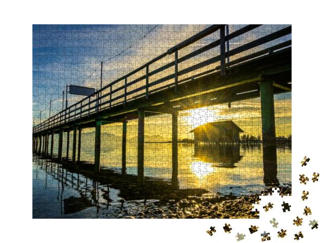 Jetty At the Chiemsee Lake - Bavaria - Seebruck... Jigsaw Puzzle with 1000 pieces