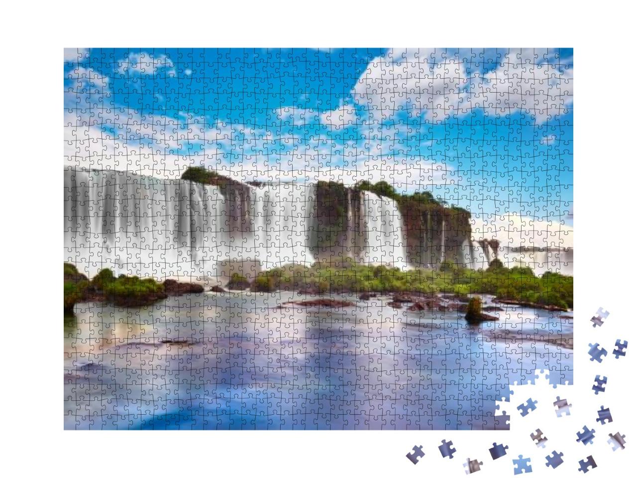 Iguazu Waterfalls in Argentina, View from Devils Mouth. P... Jigsaw Puzzle with 1000 pieces