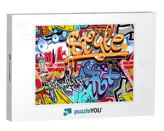 Graffiti Wall. Urban Art Background. Seamless Hip Hop Tex... Jigsaw Puzzle
