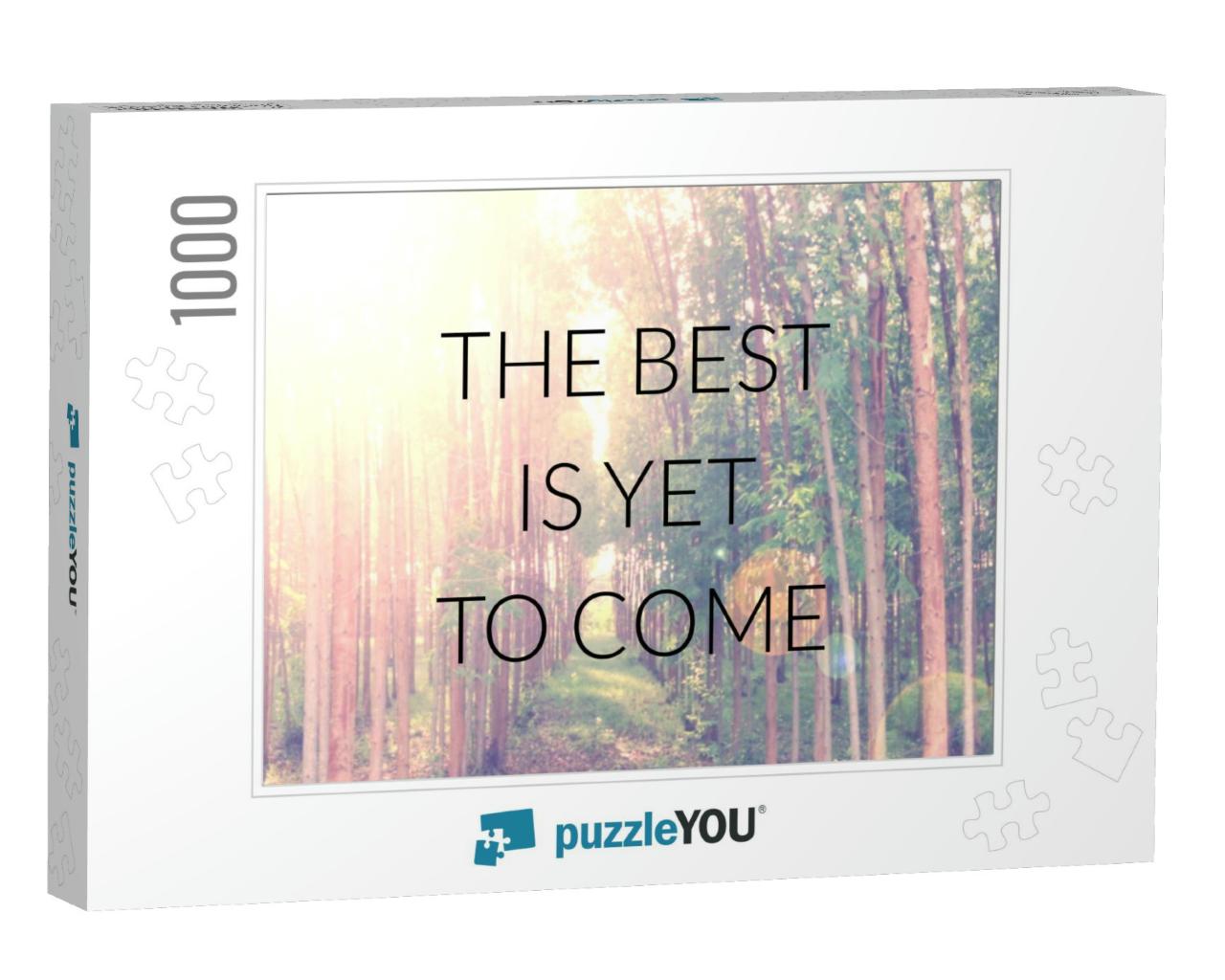 Inspirational Quote on Blurred Trees Background... Jigsaw Puzzle with 1000 pieces