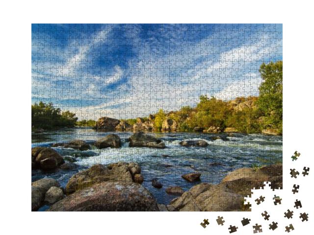 Mountain Fast Flowing River Stream of Water in the Rocks... Jigsaw Puzzle with 1000 pieces
