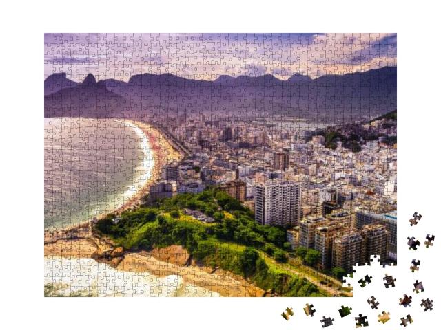 Aerial View of Buildings on the Beach Front, Ipanema Beac... Jigsaw Puzzle with 1000 pieces