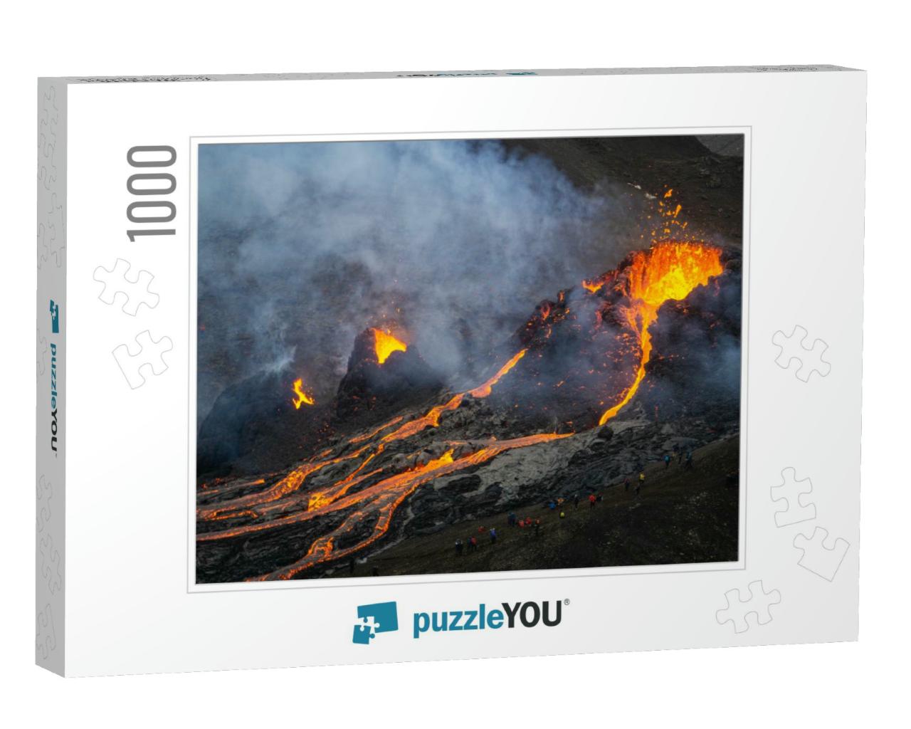 A Small Volcanic Eruption in Mt Fagradalsfjall, Southwest... Jigsaw Puzzle with 1000 pieces