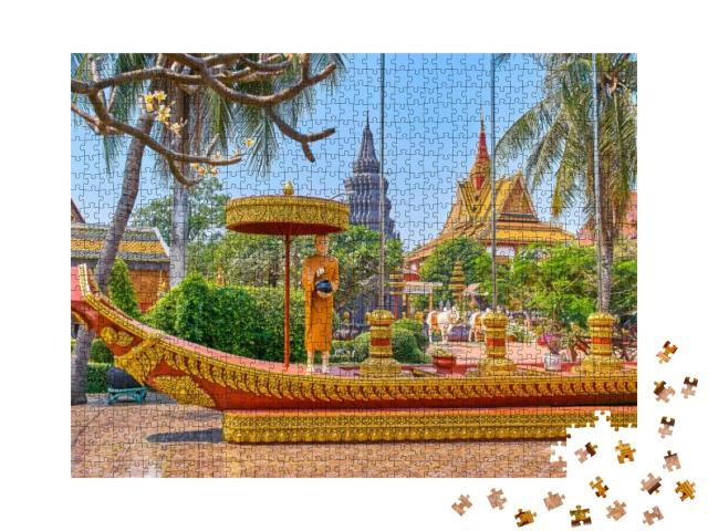 Wat Preah Prom Rath Beautiful Temple in Siem Reap, Cambod... Jigsaw Puzzle with 1000 pieces