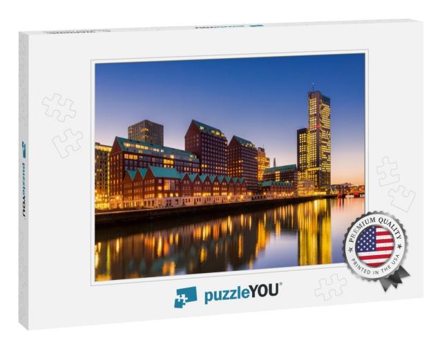 Modern Architecture & Skyline of Rotterdam, Netherlands... Jigsaw Puzzle