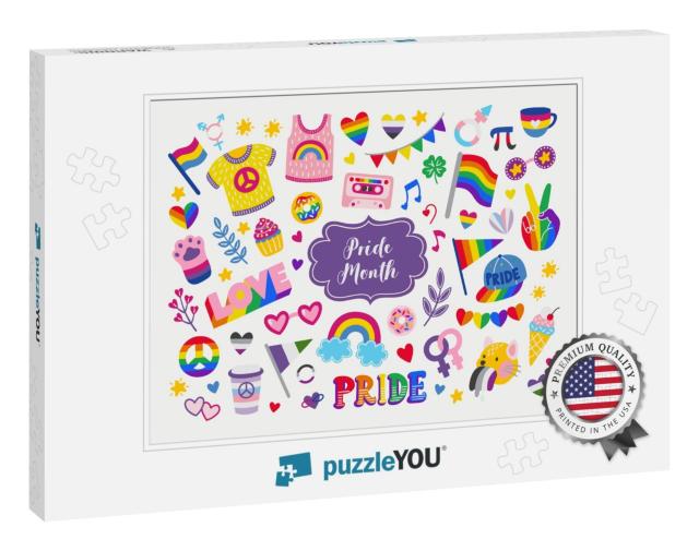 Vector Collection of Lgbtq Community Symbols with... Jigsaw Puzzle