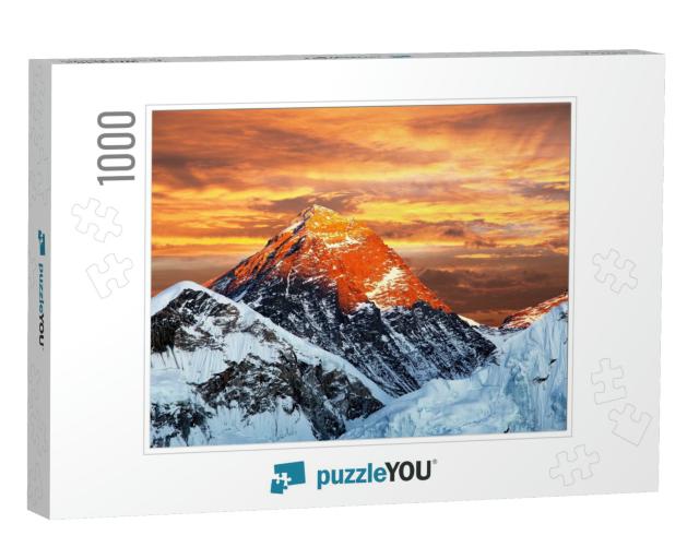 Evening Colored View of Mount Everest from Kala Patthar... Jigsaw Puzzle with 1000 pieces