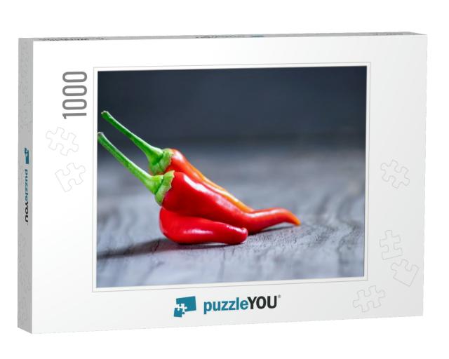 Variety of Chili Peppers. Red, Green & Yellow Chili Peppe... Jigsaw Puzzle with 1000 pieces