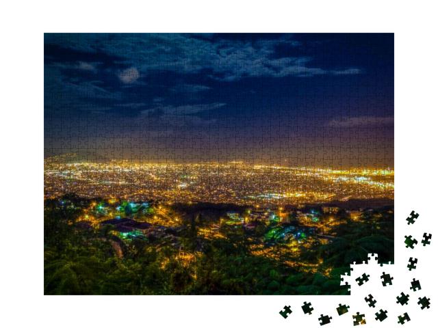 Night View of Kingston, Jamaica... Jigsaw Puzzle with 1000 pieces
