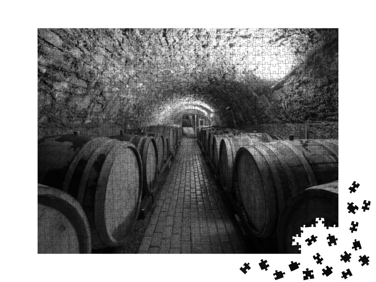 Wine Barrels in a Wine Cellar. Small Production. Undergro... Jigsaw Puzzle with 1000 pieces