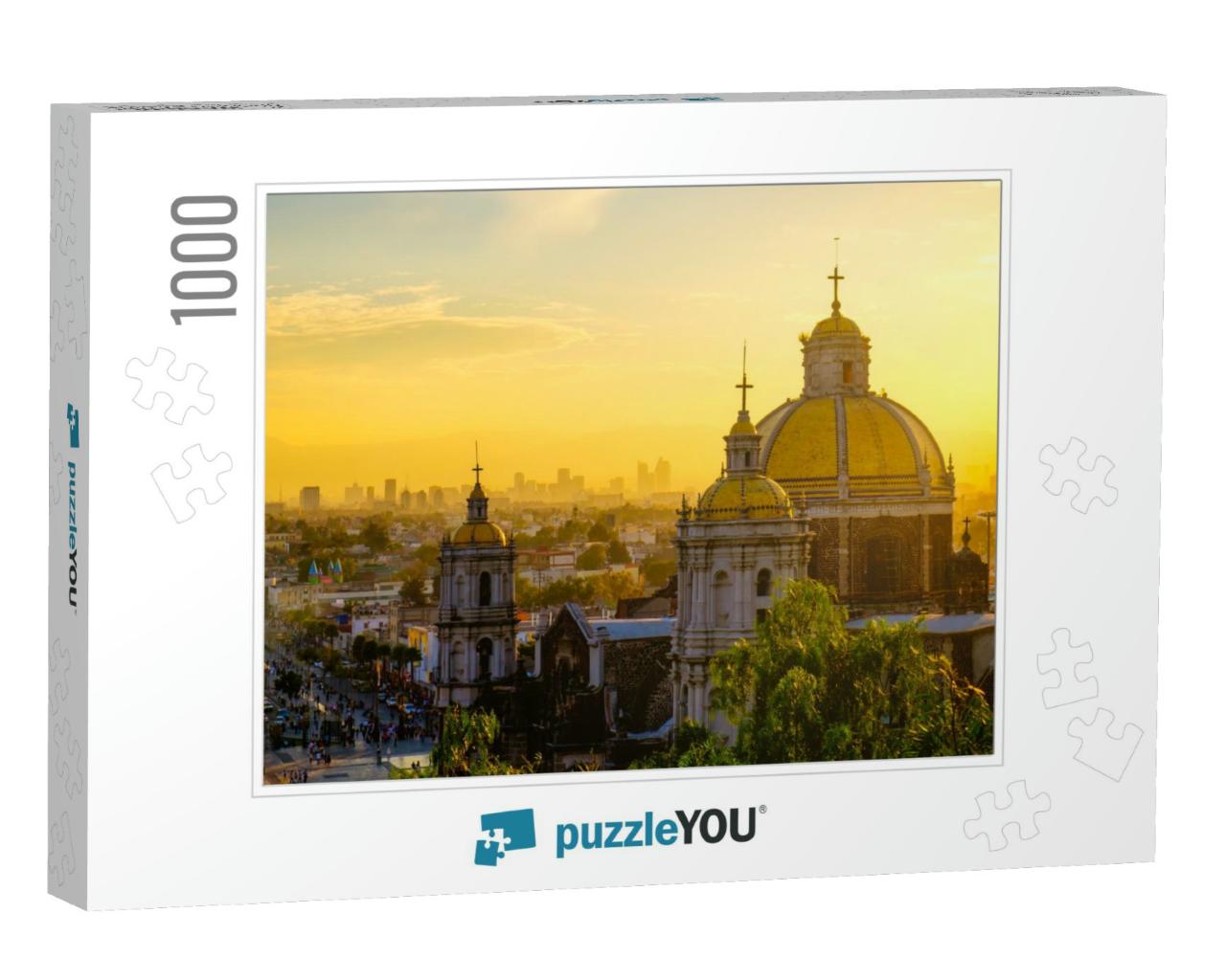 Scenic View At Basilica of Guadalupe with Mexico City Sky... Jigsaw Puzzle with 1000 pieces