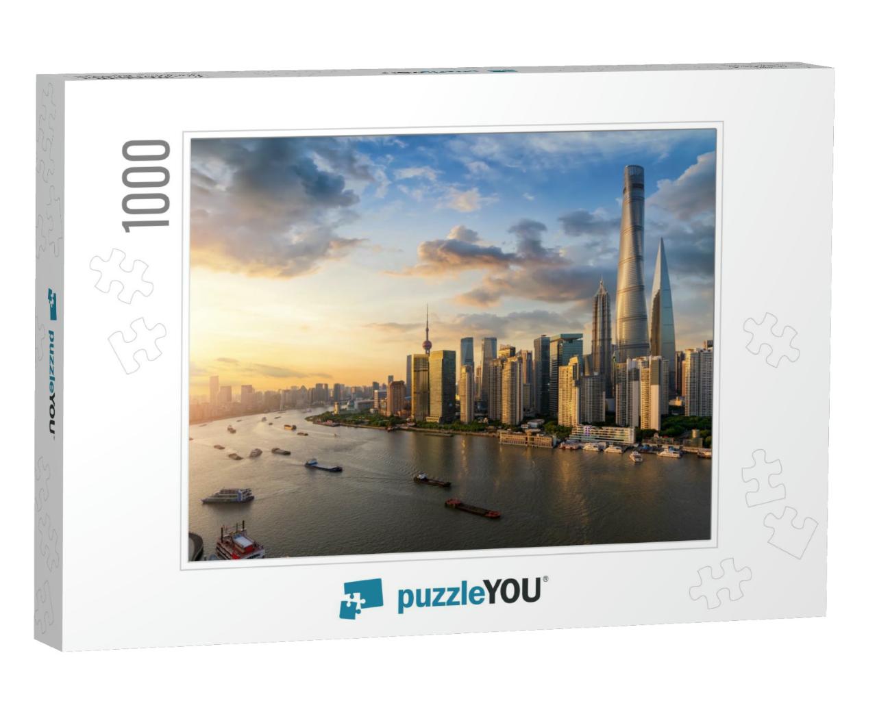 View Over the Huangpu River to the Modern Skyline of Shan... Jigsaw Puzzle with 1000 pieces