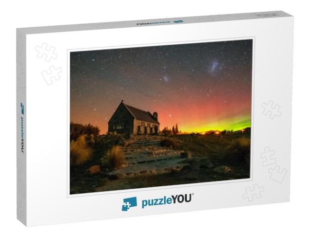 Church of the Good Shepherd with Aurora Australis Souther... Jigsaw Puzzle