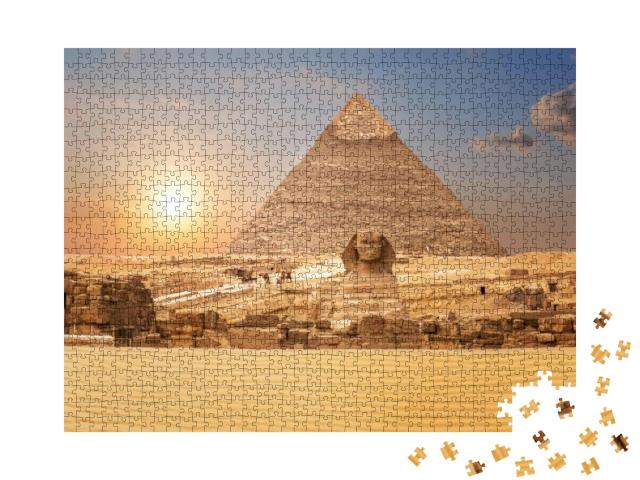 Wonderful View on the Sphinx & the Pyramid of Chephren in... Jigsaw Puzzle with 1000 pieces