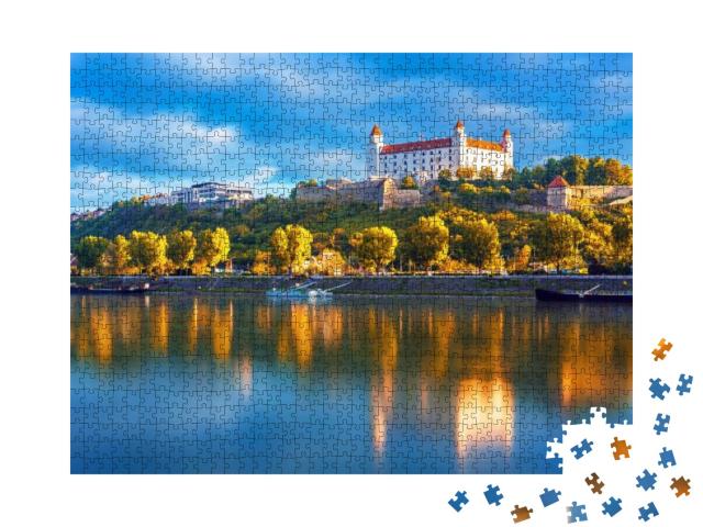Bratislava Historical Center with the Castle Over Danube... Jigsaw Puzzle with 1000 pieces