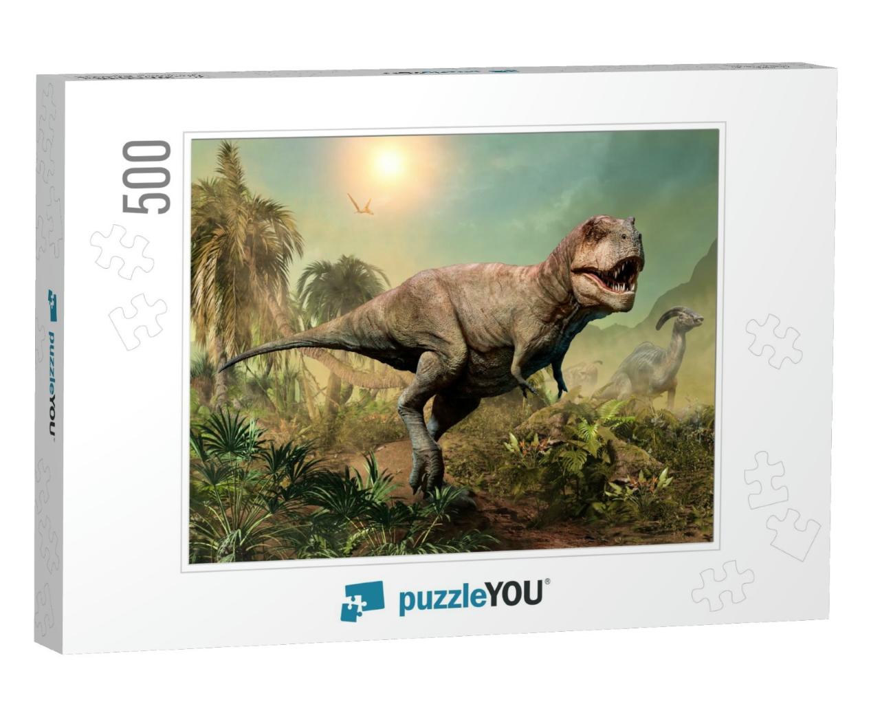 Tyrannosaurus Rex Scene 3D Illustration... Jigsaw Puzzle with 500 pieces