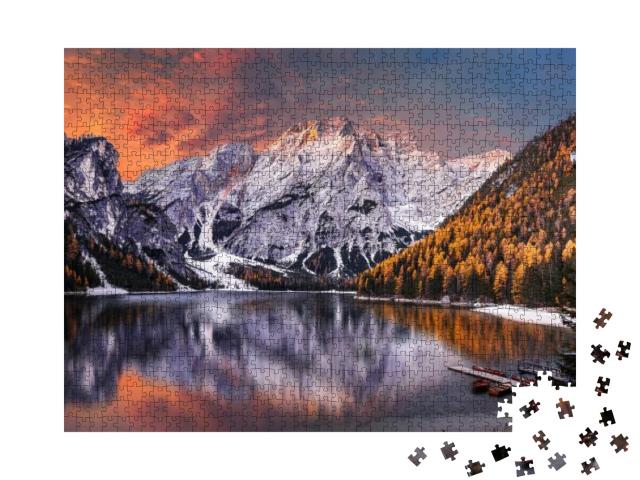 Amazing Natural Landscape At Sunset. Stunning Morning Sce... Jigsaw Puzzle with 1000 pieces