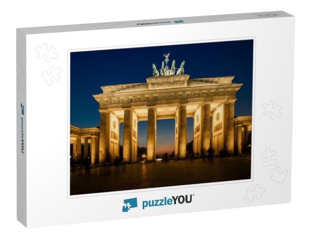 The Floodlit Brandenburg Gate in Berlin with a Few Fleeti... Jigsaw Puzzle