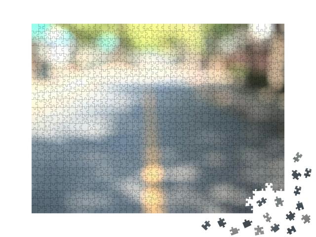 Bokeh Asphalt Street Abstract. Blurry of Public Community... Jigsaw Puzzle with 1000 pieces
