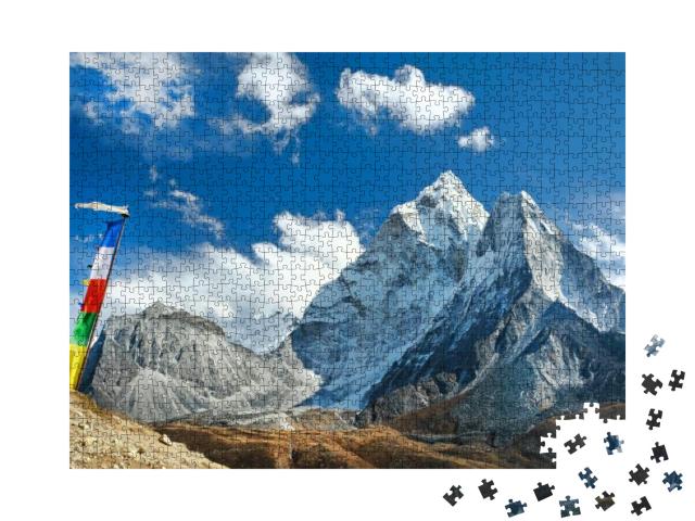 View of Ama Dablam on the Way to Everest Base Camp, Nepal... Jigsaw Puzzle with 1000 pieces